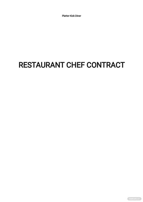38 Free Restaurant Contract Templates Edit And Download