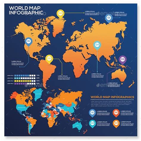 World Map Infographics Masterbundles
