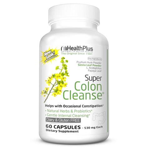 Health Plus Super Colon Cleanse Psyllium With Herbs 60 Capsules Each