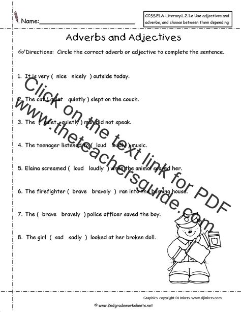 Help kids learn to identify adverbs, the words that describe verbs with these grammar worksheets. Free Using Adjectives and Adverbs Worksheets