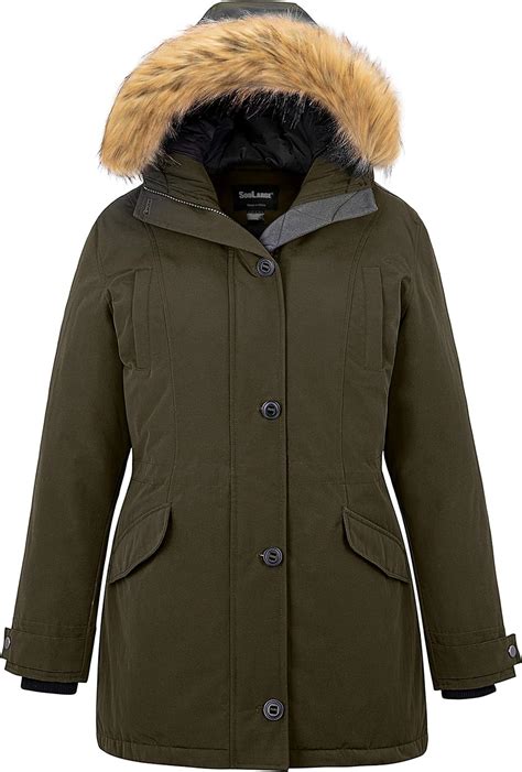 Soularge Womens Plus Size Winter Puffer Coat Waterproof Warm Jacket