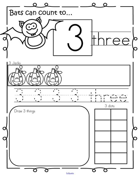 Halloween Bats Number Practice Printables Recognition Tracing