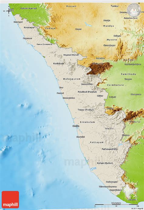 Geography of kerala is my potentially a big work from wikipedia. Shaded Relief 3D Map of Kerala, physical outside