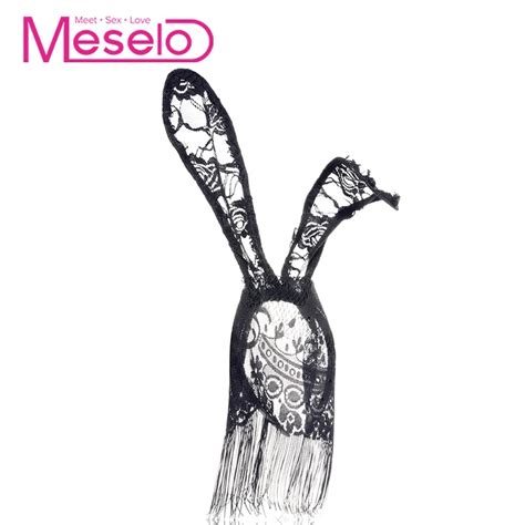 Meselo Sexy Lace Rabbit Ears Tassels Face Mask Cosplay Sex Toys For