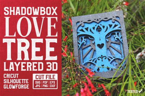 Love Tree 3d Layered Cut File Graphic By Pixaroma · Creative Fabrica