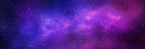 Cielo Stellato Notturno E Galassia Blu Viola Brillante Banner Di