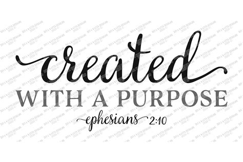Created With A Purpose - Christian Scripture Verse - SVG DXF (536274