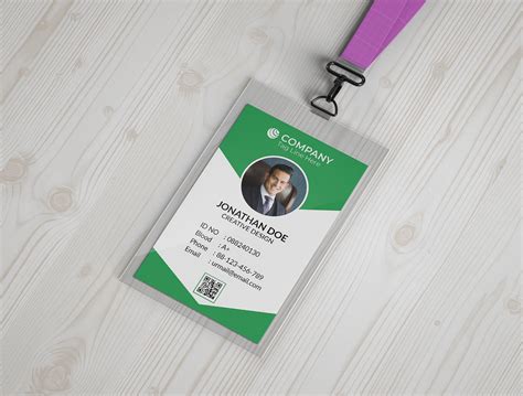 Hanging id card mockup to showcase your design in a photorealistic look. ID Card Design | FREE MOCKUP Download on Behance