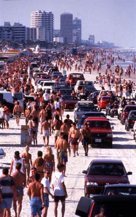 Florida Memory View Of Cars And Visitors On The Beach During Spring