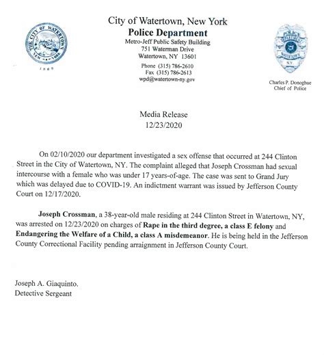 Watertown man charged with rape of minor | Newzjunky