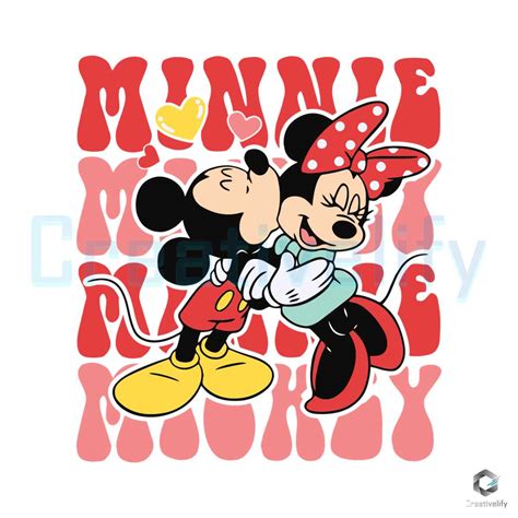 Minnie Mouse Kissing Svg Disney Valentines Day File Creativelify