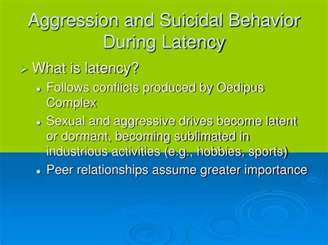 Ppt Aggression And Suicidal Behavior During Latency Powerpoint