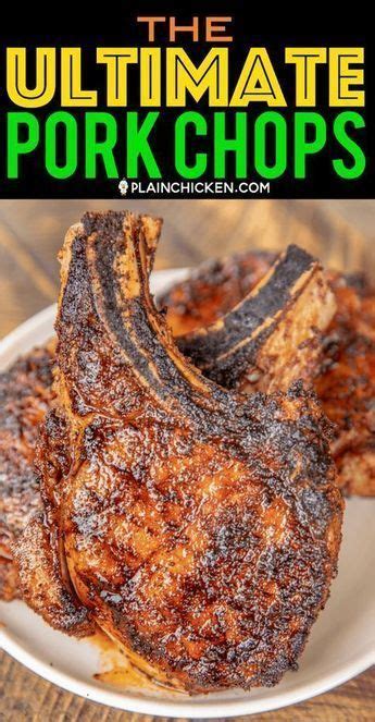 4 center cut pork chops, 1 salt, to taste, 1 black pepper, to taste, 1 garlic powder, to taste, 1 fresh or dried rosemary, 3 tbsp olive oil, 1/4 cup any white wine. The Ultimate Pork Chops | Pork chop brine, Baked pork, Pork recipes