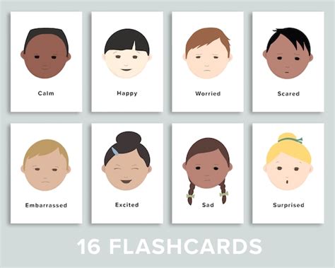 Emotions Flashcards Printable Feelings Flash Cards Etsy Polska