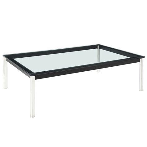 Black rectangle metal coffee table: Mid-Century Modern Charles 47" Rectangle Glass Top Coffee ...