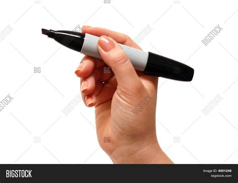 Hand Holding Marker Image And Photo Free Trial Bigstock