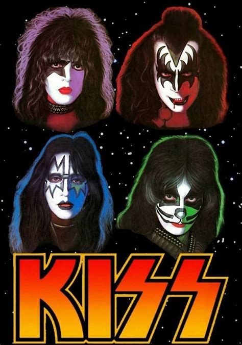Kiss Concert Poster With Four Different Faces