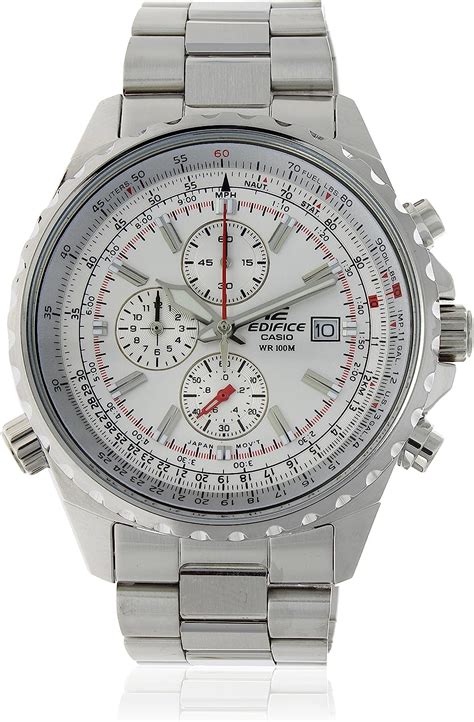 casio edifice men s silver chronograph dial stainless steel band watch [ef 527d 7av] buy online