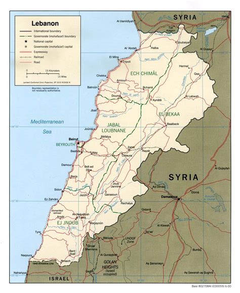 The Lebanon Map Of Lebanon