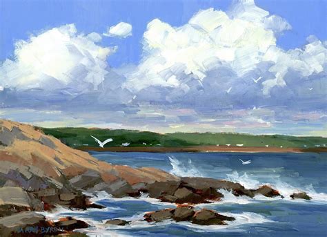 Fresh Breeze Painting By Mary Byrom Beach Landscape Painting Rocky