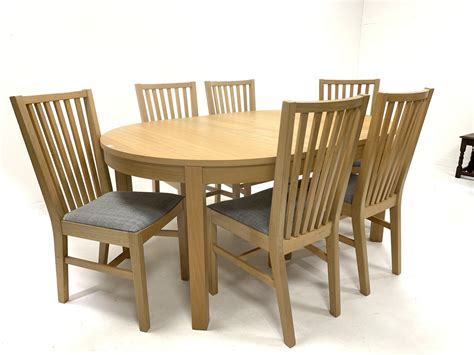 Ikea Light Oak Oval Extending Dining Table With One Fold Away