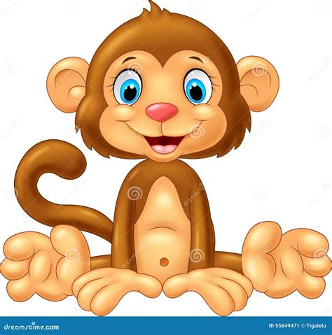 Monkey Sitting At Full Height With His Paws Folded On His Hind Legs