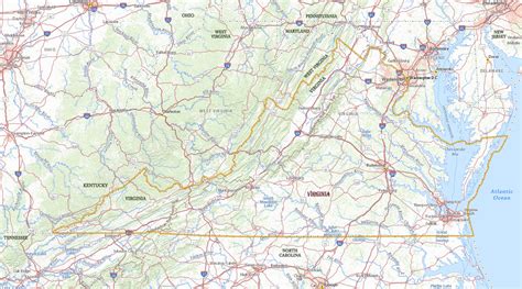 Map Of Virginia Travel United States