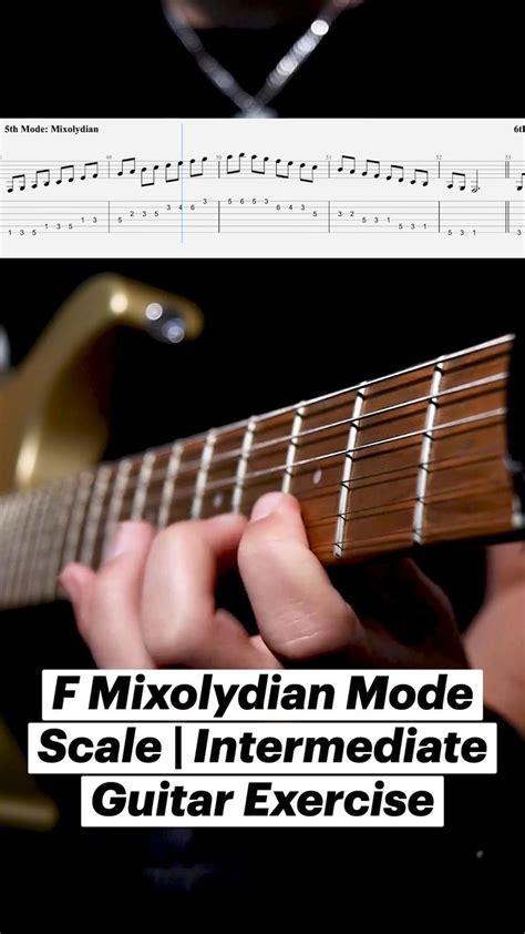 F Mixolydian Mode Scale Intermediate Guitar Exercise In 2022 Guitar