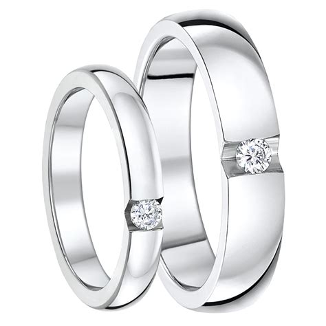 His Hers Matching Titanium Couple Wedding Band Rings Set In