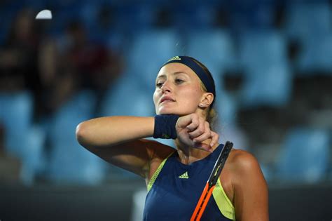 Kristina Mladenovic At Australian Open Tennis Tournament In Melbourne