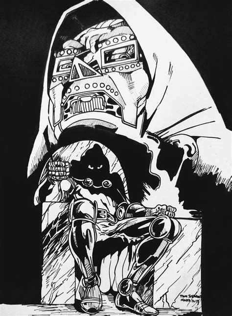 Dr Doom Drawing By Tom Stearns Fine Art America