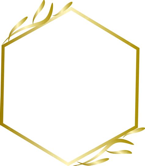 Golden Hexagonal Frame Vector Golden Hexagon Design Vector Png And