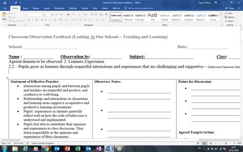 Anyhow, after observing teachers during the week, i thought i would write up another post to support those teachers that have been successful for the celta course or those that have inspections or lesson observations due. Classroom Observation Template - Droichead - Mash.ie