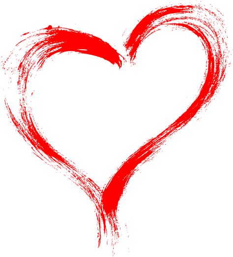 10 Red Grunge Brush Stroke Heart Heart Paint Brush Png Clipart Full