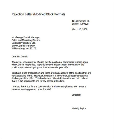 7 Bid Rejection Letters Free Sample Example Format Download