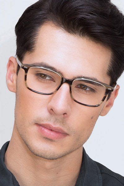 brown striped rectangle prescription eyeglasses large full rim acetate eyewear sway eyeglasses