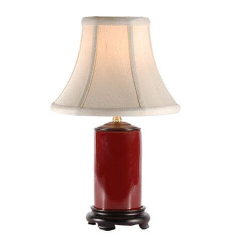 Small Red Porcelain Accent Table Lamp Oolopo2