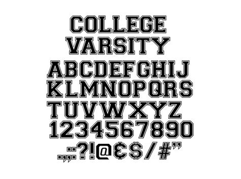 Instant Download College Font Cutting Alphabet File For Cricut Varsity