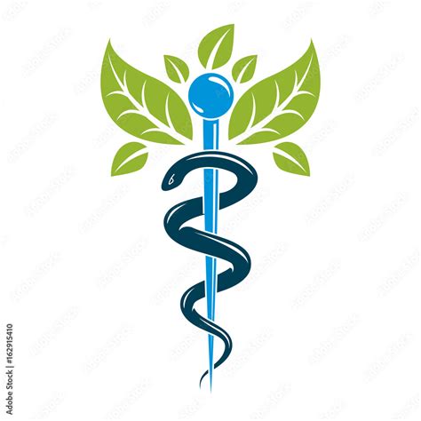 Caduceus Symbol Healthcare Conceptual Vector Illustration Homeopathy