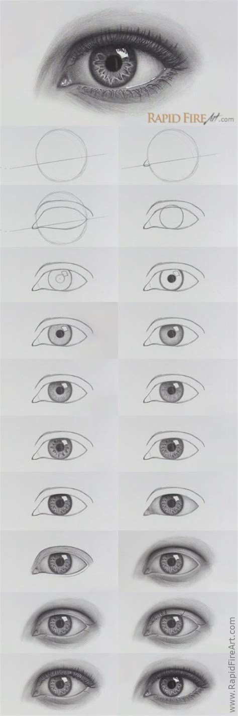 How To Draw Realistic Eyes Steps Realistic Drawings Eye Drawing