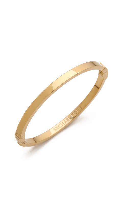 Michael Kors Thin Hinged Bangle Bracelet Gold In Metallic Lyst