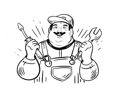 Premium Vector Plumber Worker Holding Wrench And Screwdriverhandyman