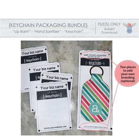 KEYCHAIN PACKAGING BUNDLE Template Ready for You to - Etsy