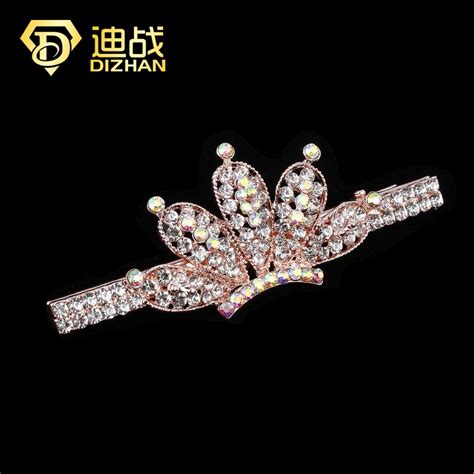fashion trendy women girls hair accessories silver gold color rhinestone hairclip crystal crown