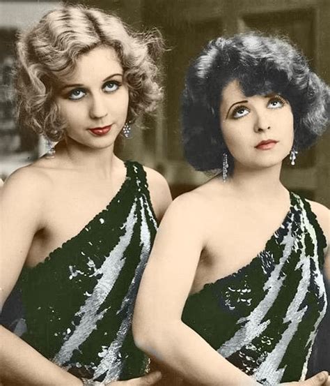 Adrienne Dore And Clara Bow In The Film The Wild Party 1929 Colorized By Luiz Adams