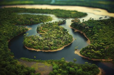 Aerial View Of The Amazon Rainforest In South America Perfect For