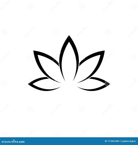 Flower Lotus Icon Vector Illustration Flat Design Stock Illustration