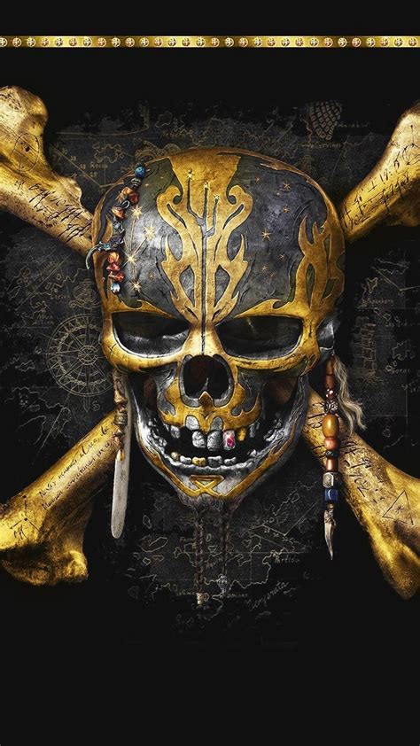 Golden Vintage Metal Skull Theme Has The Golden Metallic Skull
