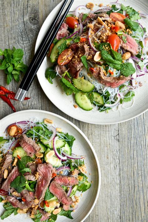 Thai Beef Salad With Noodles SpicyFig Authentic Amazing Flavor Easy
