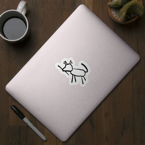 Stick Figure Line Drawing Of A Dog Stick Figure Sticker Teepublic